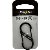 Nite Ize S-Biner - Stainless Steel Double-Gated Carabiner Clip - #2 - Black (SB2-03-01) or Stainless (SB2-03-11)