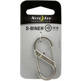 Nite Ize S-Biner - Stainless Steel Double-Gated Carabiner Clip - #2 - Black (SB2-03-01) or Stainless (SB2-03-11)