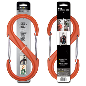 Nite Ize S-Biner - Plastic Double-Gated Carabiner Clip - #10 - Black with Black Gates (SBP10-03-01BG)