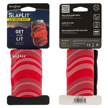 Nite Ize SlapLit Rechargeable LED Drink Wrap - USA or Red Color Options - Disc-O Select / USB-C Rechargeable or with 1 x Included CR2032