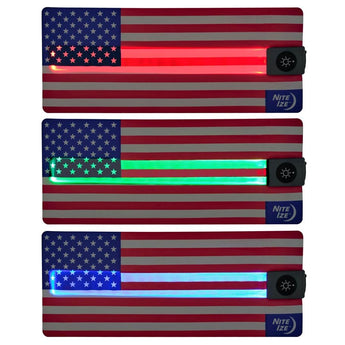 Nite Ize SlapLit Rechargeable LED Drink Wrap - USA or Red Color Options - Disc-O Select / USB-C Rechargeable or with 1 x Included CR2032