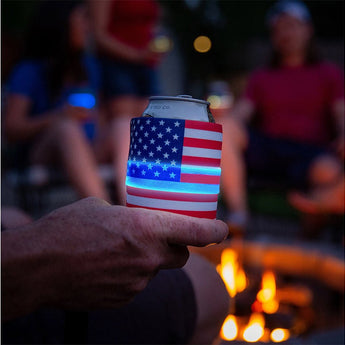 Nite Ize SlapLit Rechargeable LED Drink Wrap - USA or Red Color Options - Disc-O Select / USB-C Rechargeable or with 1 x Included CR2032