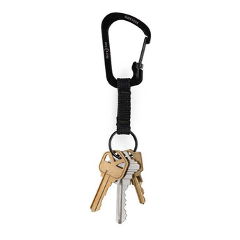 Nite Ize SlideLock Carabiner Key Ring - Stainless Steel with Sliding Lock - Includes Nylon Strap - #3 - Black or Stainless