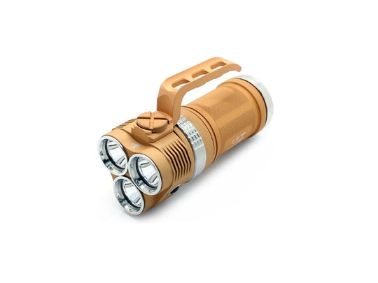 Niteye EYE30 Black Flashlight w/ DC Car Charger - 3 x CREE XM-L U2 LED - 2000 Lumens - Uses 4 x 18650 - Desert Tan
