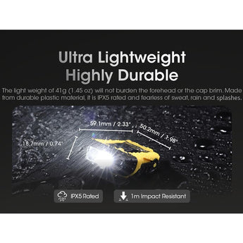 Nitecore NU11 USB-C Rechargeable LED Headlamp - 150 Lumens - Uses Built-in 600mAh Li-ion Battery Pack