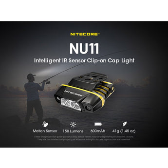 Nitecore NU11 USB-C Rechargeable LED Headlamp - 150 Lumens - Uses Built-in 600mAh Li-ion Battery Pack
