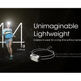 Nitecore NU21 Ultra Lightweight Dual Beam USB-C Rechargeable LED Headlamp - 360 Lumens - Uses Built-in 500mAh Li-ion Battery Pack - White, Black, or Yellow