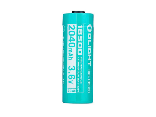 Olight 185C20 18500 2040mAh 3.7V Protected Lithium Ion (Li-ion) Button Top Battery - Retail Card