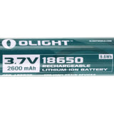 Olight 18650 3.7V 2600mAh Rechargeable Li-ion Battery - Side Shot
