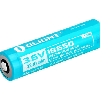 Olight 186C32 18650 3200mAh 3.6V Protected Lithium Ion (Li-ion) Button Top Battery for the S30R II, S2R and S2R II