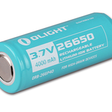 Olight 26650 4000mAh 3.7V Protected Lithium Ion (Li-ion) Button Top Battery - Bulk (26650-BATTERY-4000MAH)