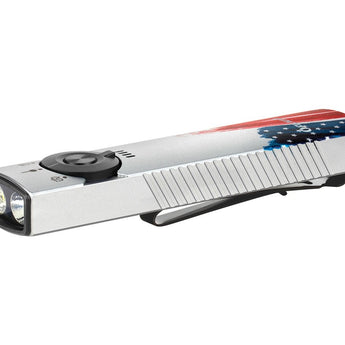 Olight Arkfeld Pro Rechargeable LED Flashlight - 1300 Lumens - Cool White or Neutral White LED - 365nm UV - 520nm Green Laser - Uses Built-in 1500mAh Li-Poly Battery Pack - Black and Additional Colors