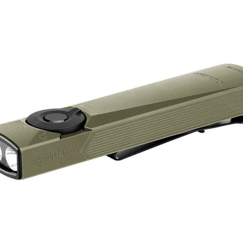 Olight Arkfeld Ultra Rechargeable LED Flashlight - 1400 Lumens - Cool or Neutral White - 365nm UV - Green Laser - Uses Built-in 1500mAh Li-Poly Battery Pack - Multiple Color Options