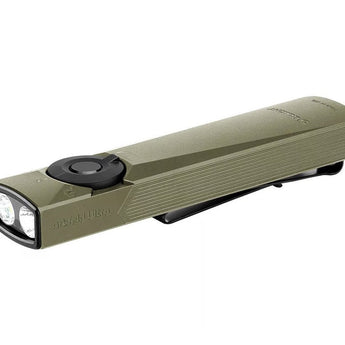 Olight Arkfeld Ultra Rechargeable LED Flashlight - 1400 Lumens - Cool or Neutral White - 365nm UV - Green Laser - Uses Built-in 1500mAh Li-Poly Battery Pack - Multiple Color Options