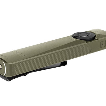 Olight Arkfeld Ultra Rechargeable LED Flashlight - 1400 Lumens - Cool or Neutral White - 365nm UV - Green Laser - Uses Built-in 1500mAh Li-Poly Battery Pack - Multiple Color Options