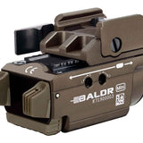 Olight Baldr Mini Rechargeable LED Pistol Light with Green Laser - 600 Lumens - Uses Built-In 3.7V 230mAh Li-Poly Battery Pack - Black or Desert Tan