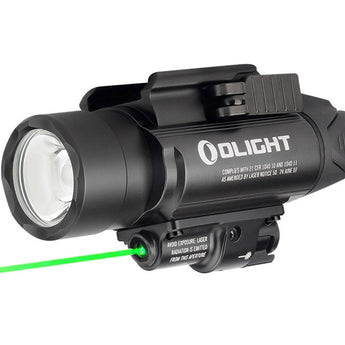 Olight Baldr Pro Weapon Light with Green Laser - Black or Desert Tan - 1350 Lumens - Includes 2 x CR123A