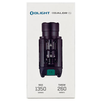 Olight Baldr Pro Weapon Light with Green Laser - Black or Desert Tan - 1350 Lumens - Includes 2 x CR123A