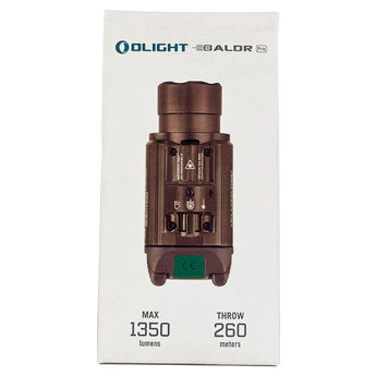 Olight Baldr Pro Weapon Light with Green Laser - Black or Desert Tan - 1350 Lumens - Includes 2 x CR123A