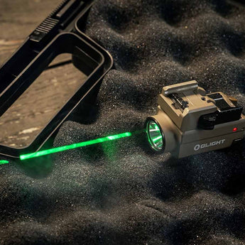 Olight Baldr S Rechargeable Weapon Light with Green Laser - 800 Lumens - Uses Built-In 380mAh Li-Poly Battery Pack - Black, Desert Tan, or Flat Dark Earth (FDE)