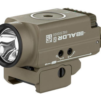 Olight Baldr S Rechargeable Weapon Light with Green Laser - 800 Lumens - Uses Built-In 380mAh Li-Poly Battery Pack - Black, Desert Tan, or Flat Dark Earth (FDE)