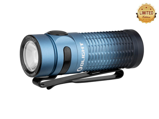 Olight Baton 3 Rechargeable LED Flashlight - 1200 Lumens - Luminus SST40 - Includes 1 x RCR123A and Charging Box - Deep Sea Blue