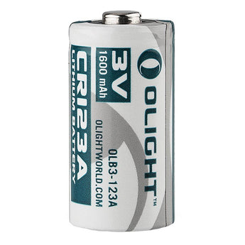 Olight CR123A 1600mAh 3V Lithium Primary (LiMNO2) Button Top Photo Battery - 1pc Retail Card
