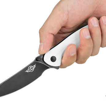 Olight Drever Oknife - 3.36 Inch Blade, Sheepsfoot, Straight Edge - G10 or Micarta Handle - Stonewashed Blade - Black, Blue, OD Green, White (Limited Edition), or Orange (Limited Edition)