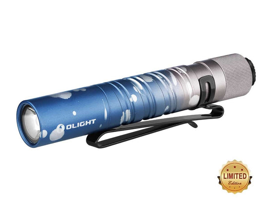 Olight I3T EOS Dual-Output Slim EDC Flashlight - Philips LUXEON TX CW LED - 180 Lumens - Includes 1 x AAA - Mountain Sky