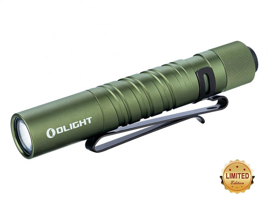Olight I3T EOS Dual-Output Slim EDC Flashlight - Philips LUXEON TX CW LED - 180 Lumens - Includes 1 x AAA - Limited Edition - OD Green