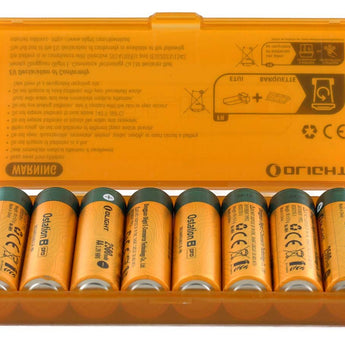 Olight AA 2500mAh 1.2V Nickel Metal Hydride (NiMH) Low Self Discharge Button Top Battery - Box of 8