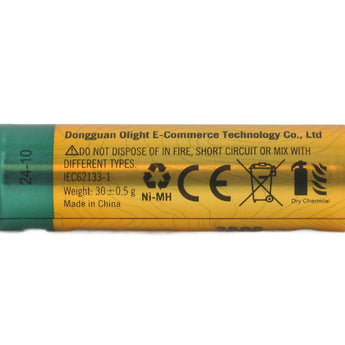 Olight AA 2500mAh 1.2V Nickel Metal Hydride (NiMH) Low Self Discharge Button Top Battery - Box of 8