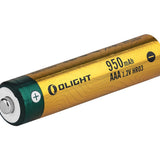 Olight AAA 950mAh 1.2V Nickel Metal Hydride (NiMH) Low Self Discharge Button Top Battery - Box of 12