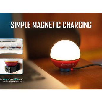 Olight Obulb MC RGB Magnetic LED Ball - 75 Lumens - Uses Built-in 630mAh Li-Poly Battery Pack - Black, Brick Red, White