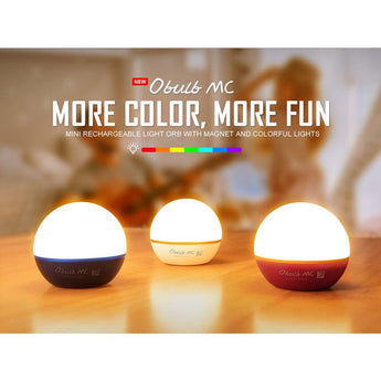 Olight Obulb MC RGB Magnetic LED Ball - 75 Lumens - Uses Built-in 630mAh Li-Poly Battery Pack - Black, Brick Red, White