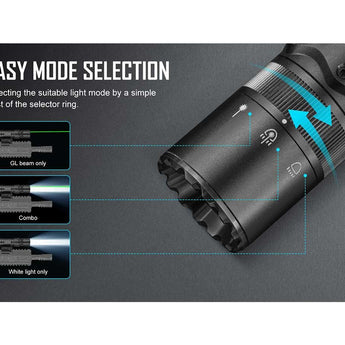 Olight Odin GL Mini Picatinny-Mount Tactical LED Flashlight - High Performance Neutral White LED - Green Laser - 1000 Lumens - Includes 1 x 18500