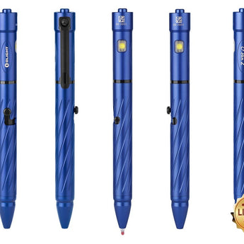 Olight Open 2 Rechargeable LED Flashlight and Pen - 120 Lumens - Includes Built-In 3.7V 110mAh Li-Poly Battery Pack - Black or Desert Tan (Limited Edition)