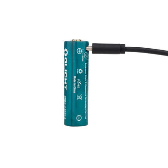 Olight ORBC-145C14 2.4V 1420mAh Protected Lithium Ion (Li-ion) Button Top Battery with Built-in USB Charging Port - Retail Card