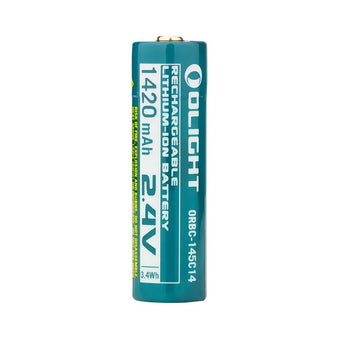 Olight ORBC-145C14 2.4V 1420mAh Protected Lithium Ion (Li-ion) Button Top Battery with Built-in USB Charging Port - Retail Card