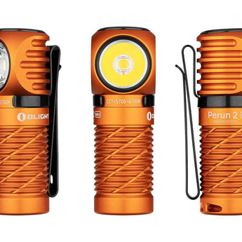 Olight Perun 2 Mini Rechargeable LED Headlamp - 1100 Lumens - Charger Included - Black, Orange, Lime Green, Blue, and Midnight Blue