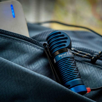 Olight Perun 2 Mini Rechargeable LED Headlamp - 1100 Lumens - Charger Included - Black, Orange, Lime Green, Blue, and Midnight Blue