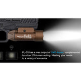 Olight PL-3S Valkyrie LED Weapon Light - 1000 Lumens - Includes 2 x CR123A - Black or Desert Tan