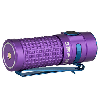Olight S1R II Baton Rechargeable Flashlight - CREE XM-L2 U4 LED - 1000 Lumens - Includes 1 x RCR123A - Purple