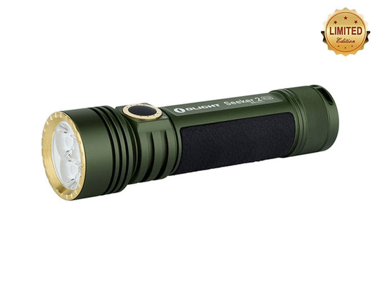 olight seeker 2 pro od green limited edition - angled down and to the left