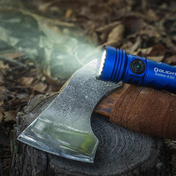 Olight Seeker 4 Mini Rechargeable LED Flashlight - Black, OD Green, Blue, Red, or Limited Edition Titanium
