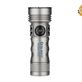 Olight Seeker 4 Mini Rechargeable LED Flashlight - Black, OD Green, Blue, Red, or Limited Edition Titanium