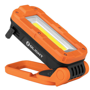 Olight Swivel Pro USB-C Recharegeable Work Light - 1100 Lumens - Uses Built-In 5200mAh Li-ion Battery Pack - Orange