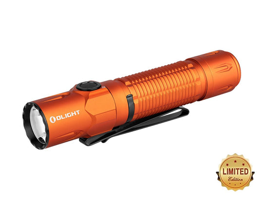 Olight Warrior 3S Rechargeable LED Tactical Flashlight - 2300 Lumens - Includes 1 x 21700 - Orange