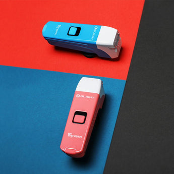 Olight Wyvern Rechargeable LED Bike Light - 300 Lumens - Uses Li-ion Battery Pack - Pink or Blue