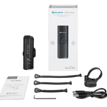 Olight ZX Pro USB-C Rechargeable LED Bike Light - 350 Lumens - Uses Built-in 1600mAh Li-ion Battery Pack